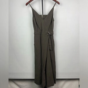 ASTR The‎ Label Green Textured Cropped Wide Leg Jumpsuit